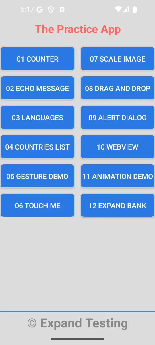 Visual evidence for QA Control Center for Appium Practice